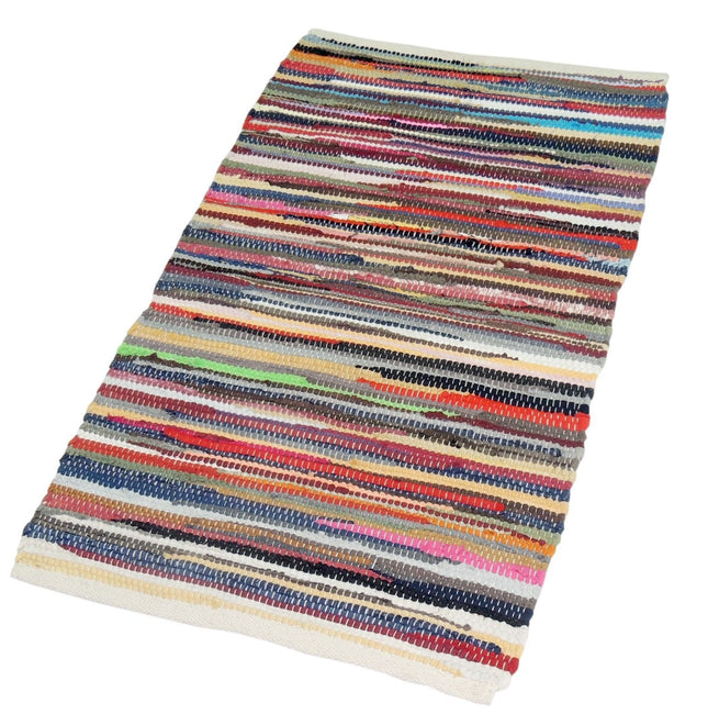 Chindi Handwoven Multi Coloured Recycled Rag Rug