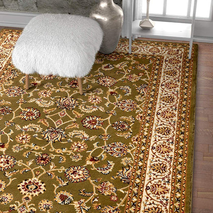 Green Traditional Floral Rug - Virginia