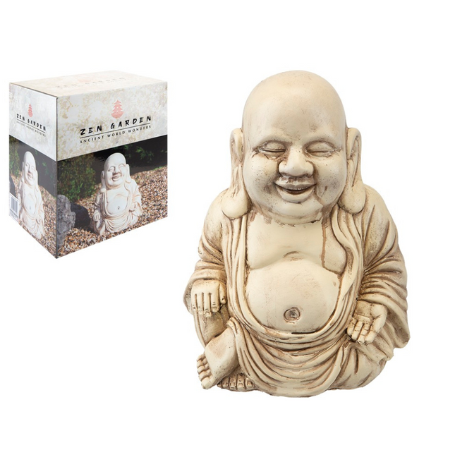 Zen Garden Happy Buddha Garden Ornament - 30.5cm-5050565575449-Bargainia.com