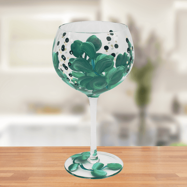 Lynsey Johnstone Eucalyptus Hand Painted Gin Cocktail Glass-5010792491578-Bargainia.com