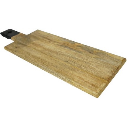 Mango Wood Serving Cutting Board With Black Handle Assorted Sizes-8719244219919-Bargainia.com
