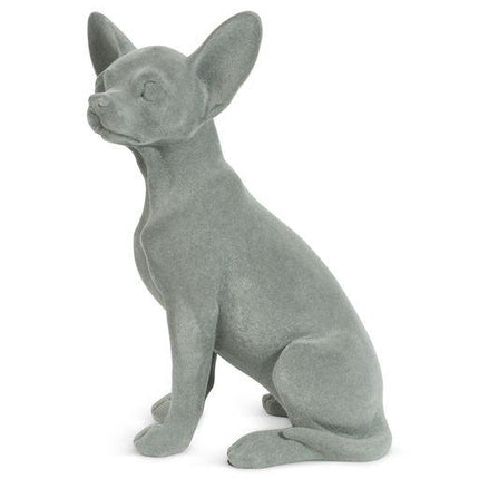 Chihuahua Figurine - Grey Velvet - Sitting-5010792476520-Bargainia.com