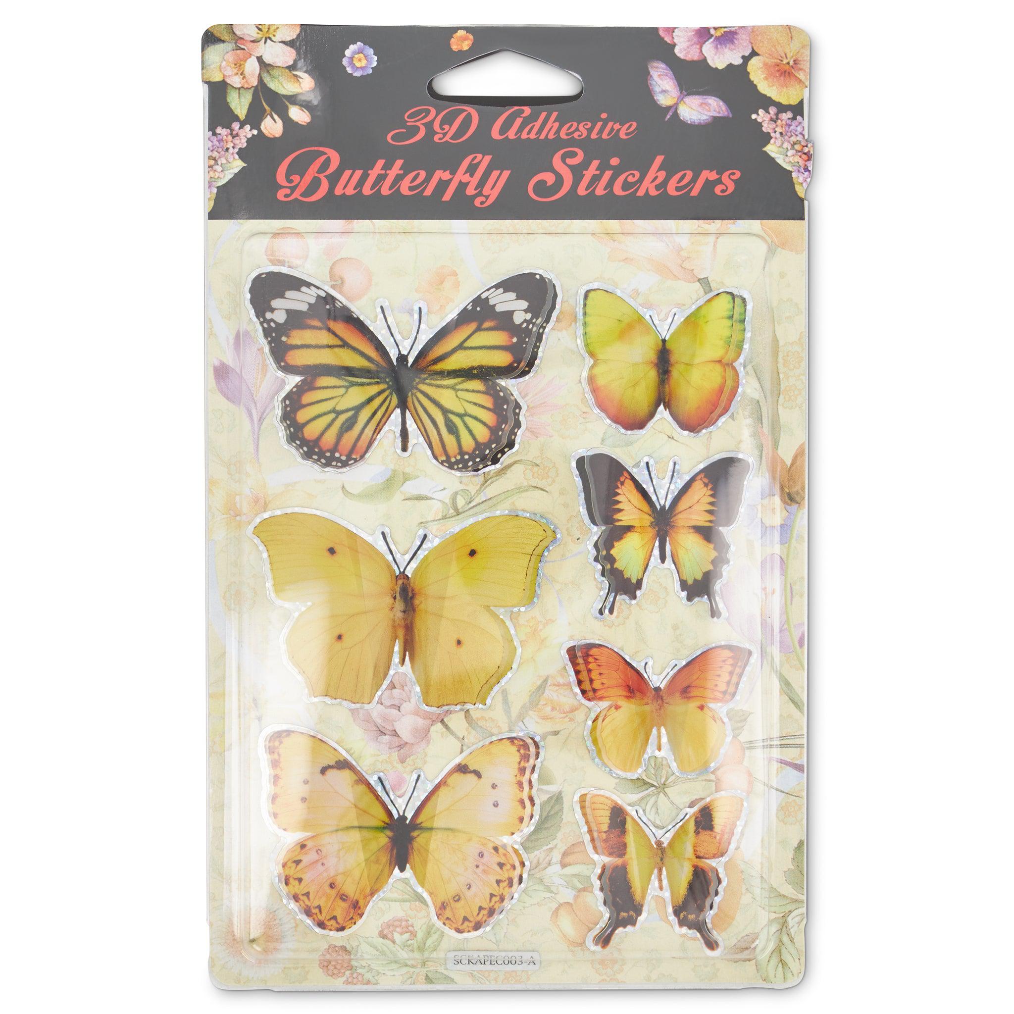 3D Butterfly Stickers - Assorted Colours - Bargainia.com - 5033849025618 - TY34715339