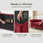Chesterfield Velvet Sofa Set, Wine Red 2 and 3 Seater Sofas, Button Tufted Back, Scroll Arms and Solid Wood Frame