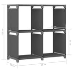 4 - Cube Display Shelf Grey 69x30x72.5 cm Fabric - Bargainia.com - 