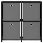4 - Cube Display Shelf with Boxes Black 69x30x72.5 cm Fabric - Bargainia.com - 