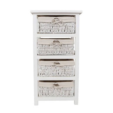 4 Maize Baskets White Storage Unit - Bargainia.com - 5018705663821