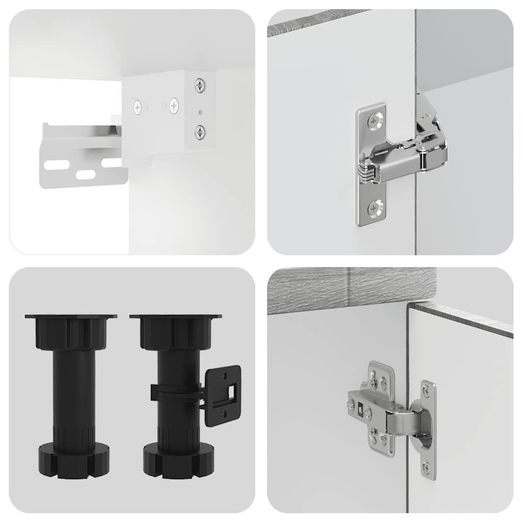 4 Piece Kitchen Cabinet Set Porto Grey Sonoma Engineered Wood - Bargainia.com - 