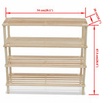 4 - Tier Shoe Racks 2 pcs Solid Fir Wood - Bargainia.com - 