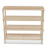 4 - Tier Shoe Racks 2 pcs Solid Fir Wood - Bargainia.com - 