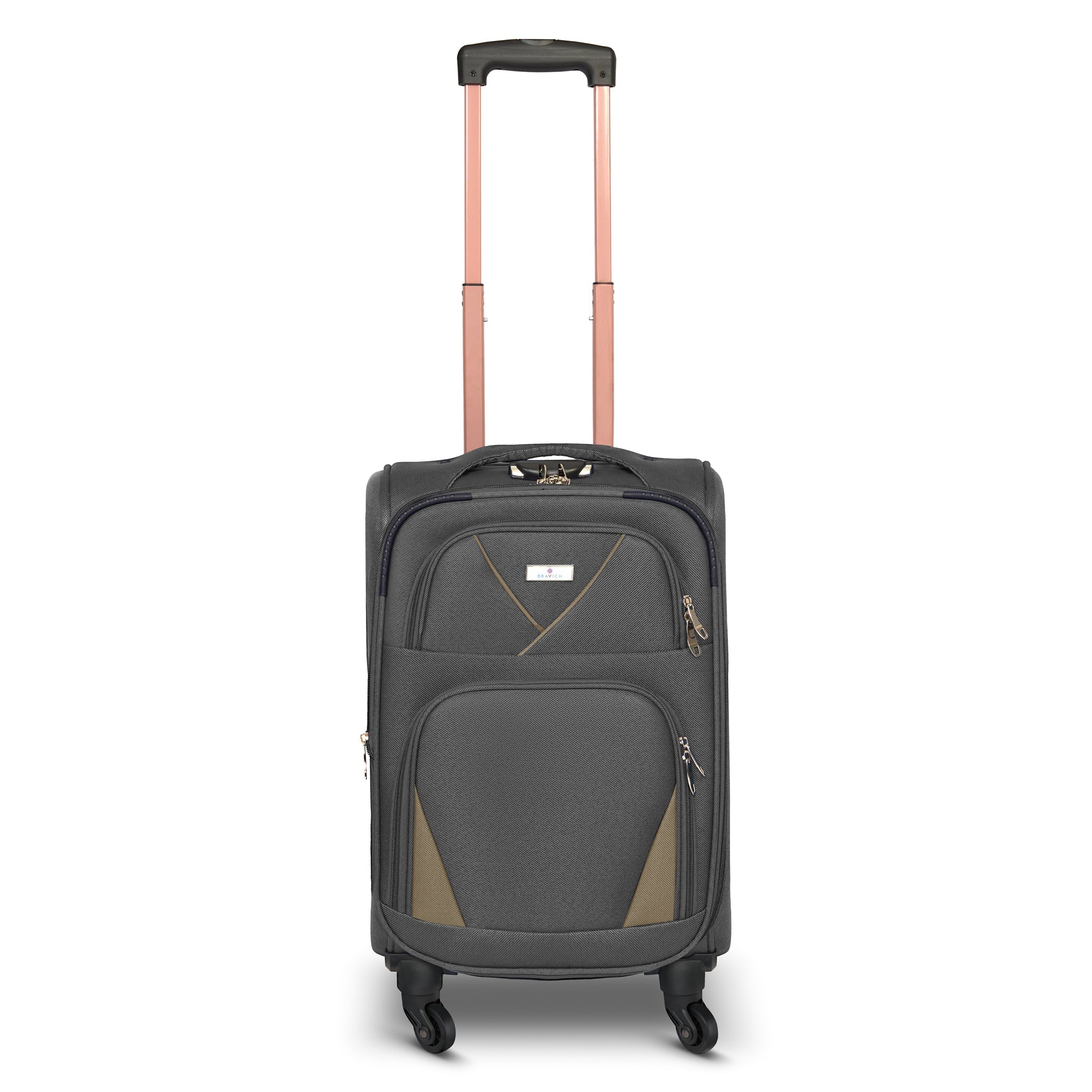 4-Wheel Suitcase Set Soft Shell Luggage, Set of 4 L,M,S,Cabin - Assorted Colours