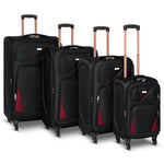 4 - Wheel Suitcase Set Soft Shell Luggage, Set of 4 L,M,S,Cabin - Assorted Colours - Bargainia.com - 