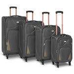 4 - Wheel Suitcase Set Soft Shell Luggage, Set of 4 L,M,S,Cabin - Assorted Colours - Bargainia.com - 
