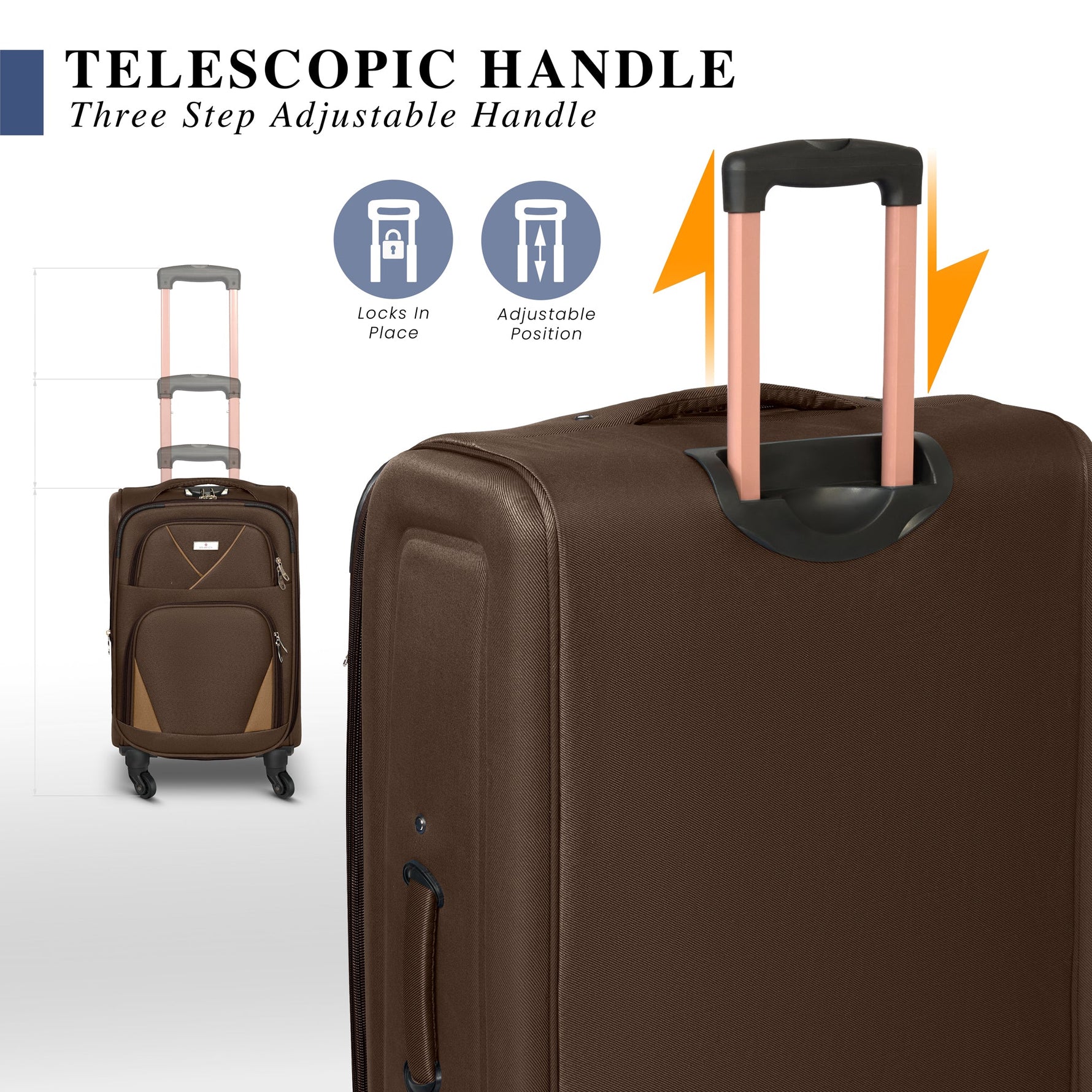 4 - Wheel Suitcase Set Soft Shell Luggage, Set of 4 L,M,S,Cabin - Assorted Colours - Bargainia.com - 