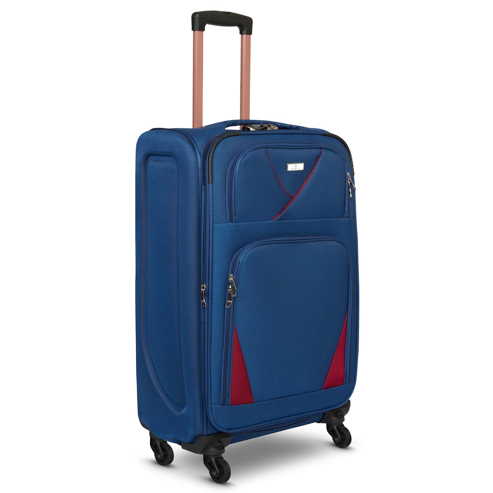 4-Wheel Suitcase Set Soft Shell Luggage, Set of 4 L,M,S,Cabin - Assorted Colours