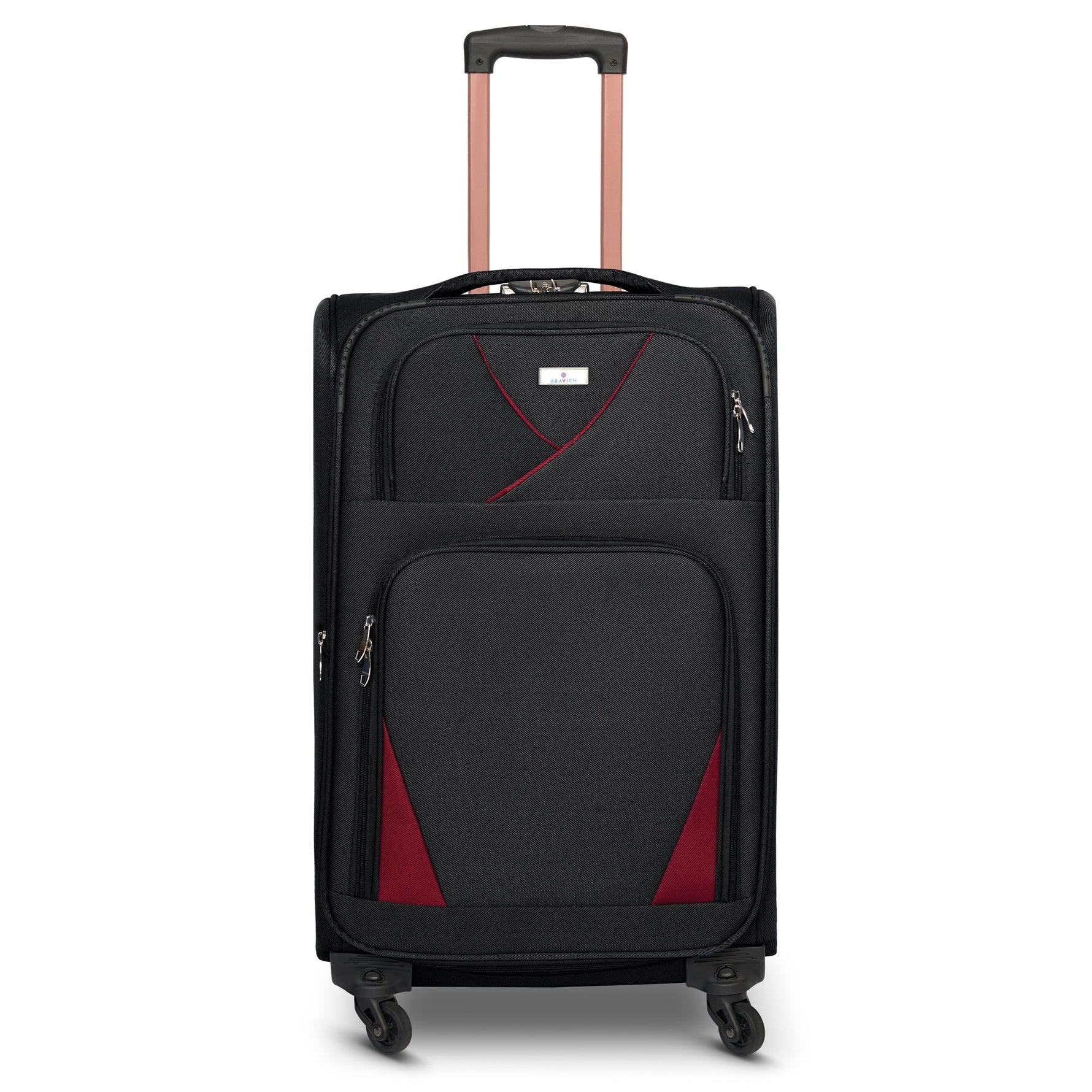 4 - Wheel Suitcase Set Soft Shell Luggage, Set of 4 L,M,S,Cabin - Assorted Colours - Bargainia.com - 