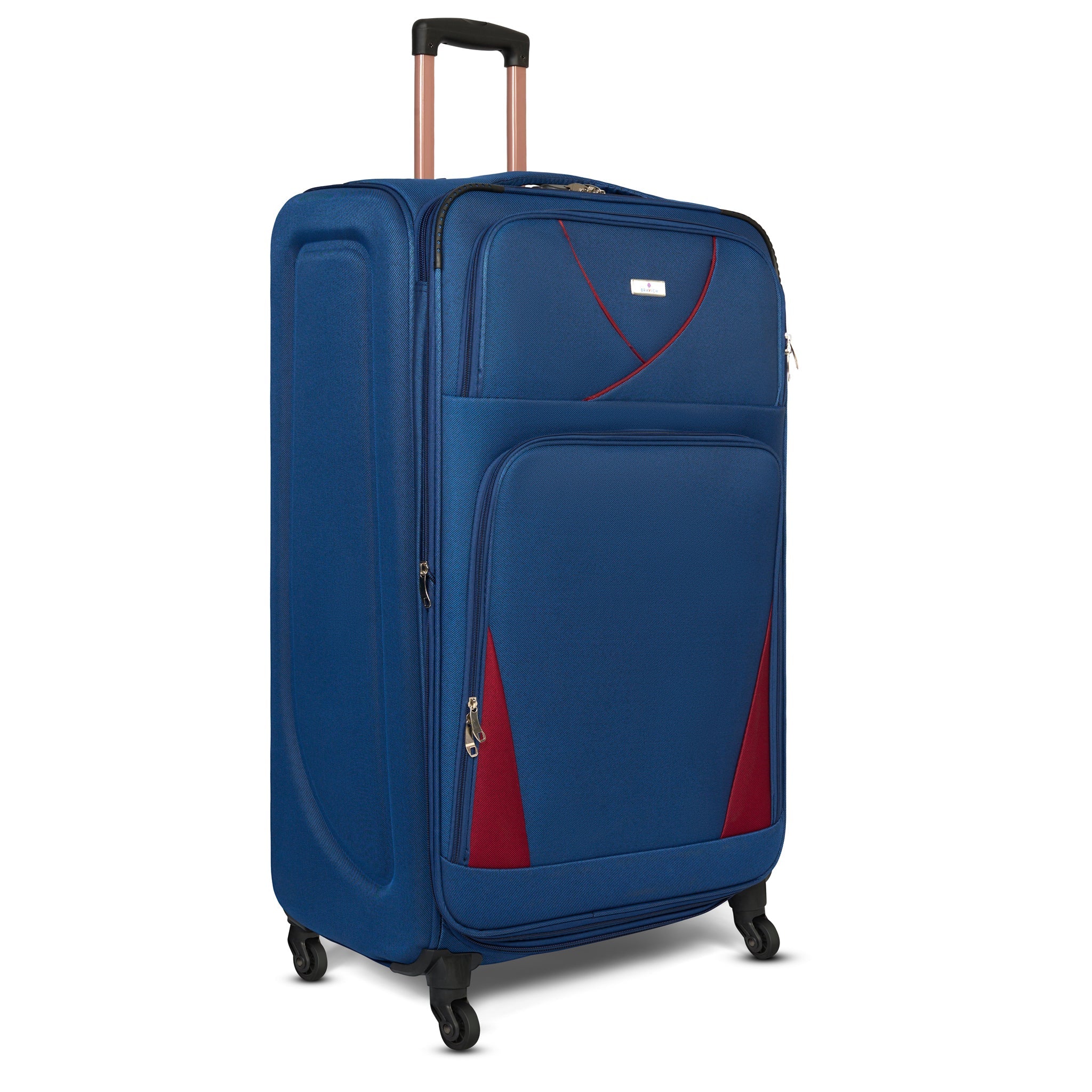 4-Wheel Suitcase Set Soft Shell Luggage, Set of 4 L,M,S,Cabin - Assorted Colours
