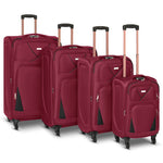 4 - Wheel Suitcase Set Soft Shell Luggage, Set of 4 L,M,S,Cabin - Assorted Colours - Bargainia.com - 