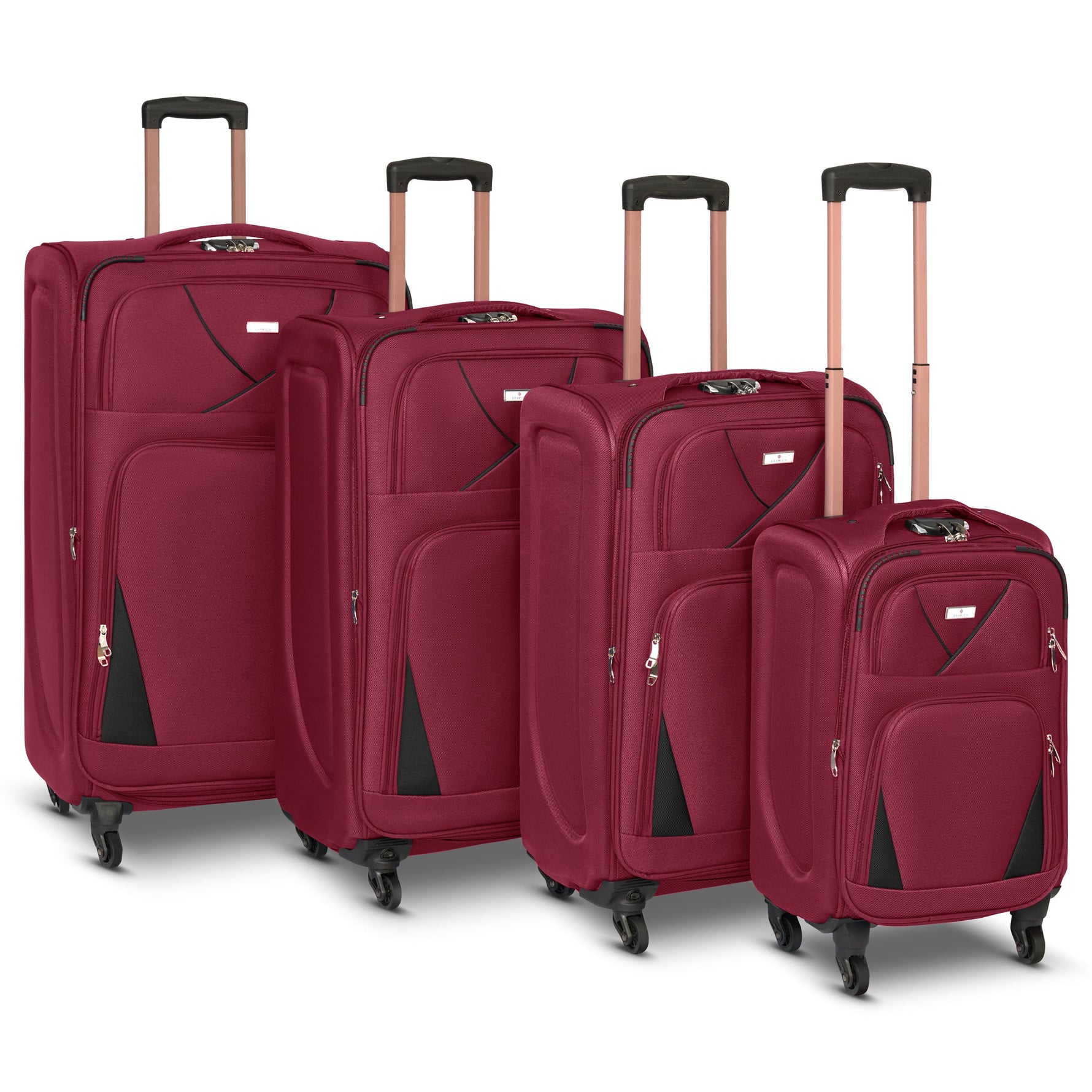 4 - Wheel Suitcase Set Soft Shell Luggage, Set of 4 L,M,S,Cabin - Assorted Colours - Bargainia.com - 