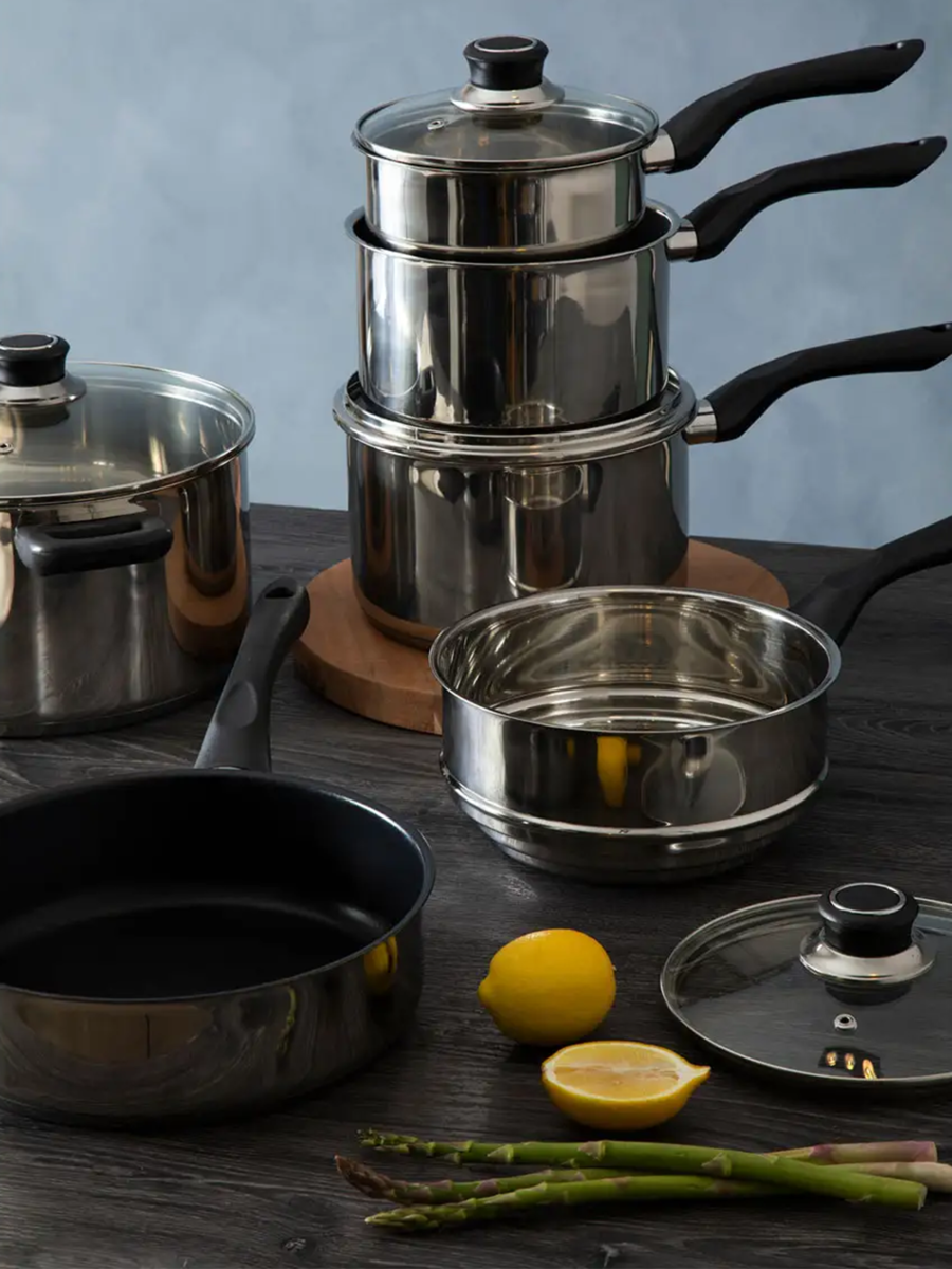 Crosse 6 Piece Stainless Steel Cookware Set