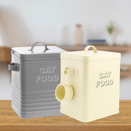 Cat Food Storage Container with Scoop - Assorted Colours-Bargainia.com