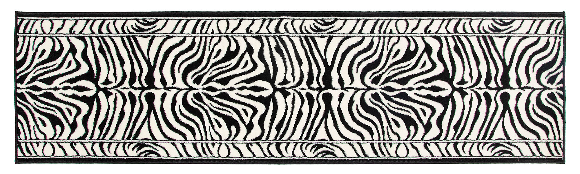 Tapis d'escalier de cuisine résistant avec envers en toile de jute - Imprimé zèbre du Texas