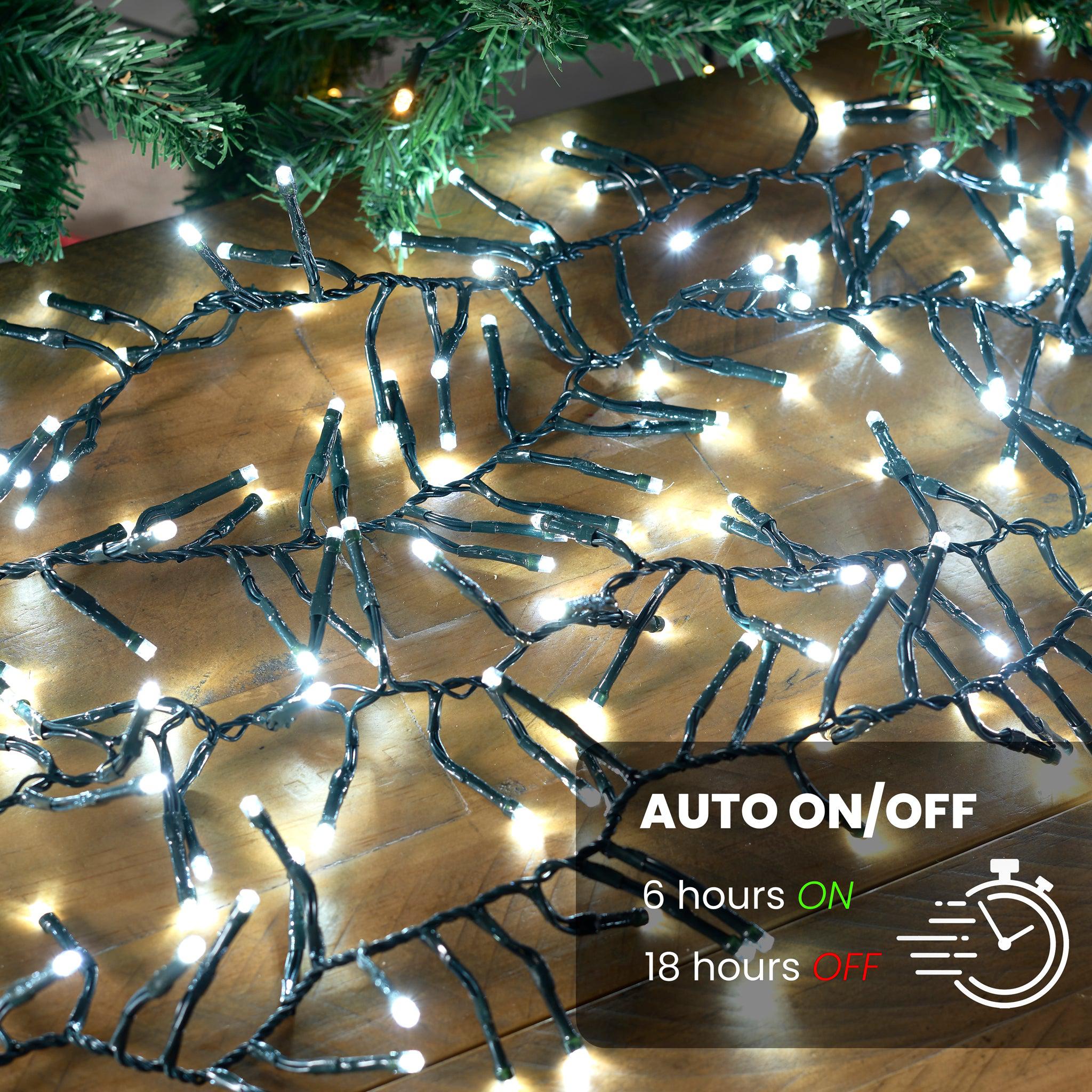 480 LED Cluster Lights Indoor/Outdoor - Cold White - 6m Lighting Clearance