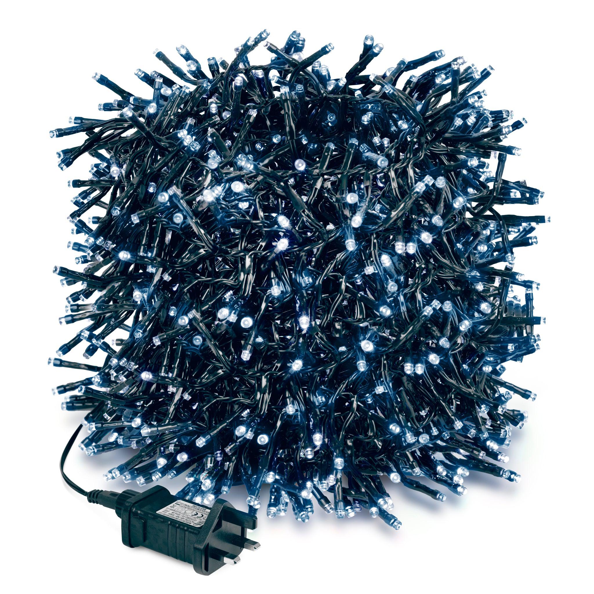 480 LED Cluster Lights Indoor/Outdoor - Cold White - 6m Lighting Clearance