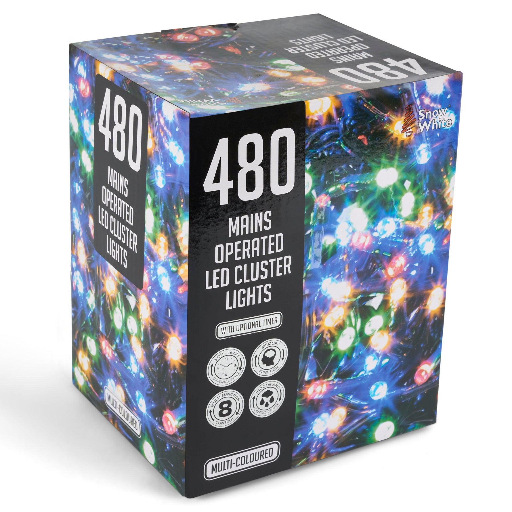 480 LED Cluster Lights Indoor/Outdoor - Multicoloured - 6m - Bargainia.com - 