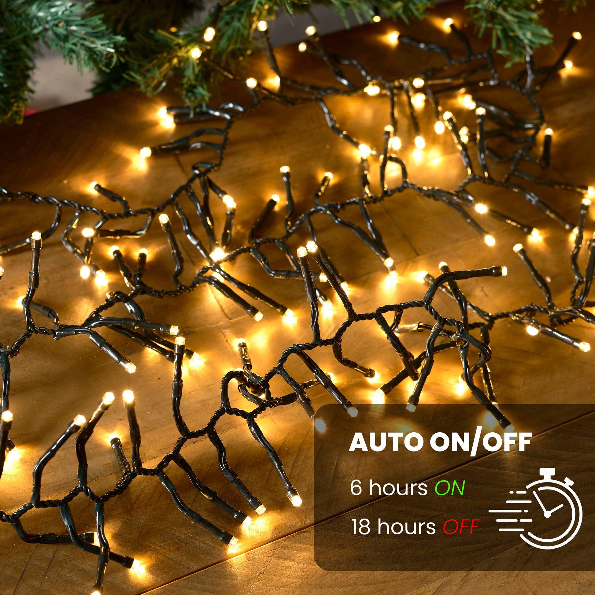 480 LED Cluster Lights Indoor/Outdoor - Warm White - 6m Lighting Clearance