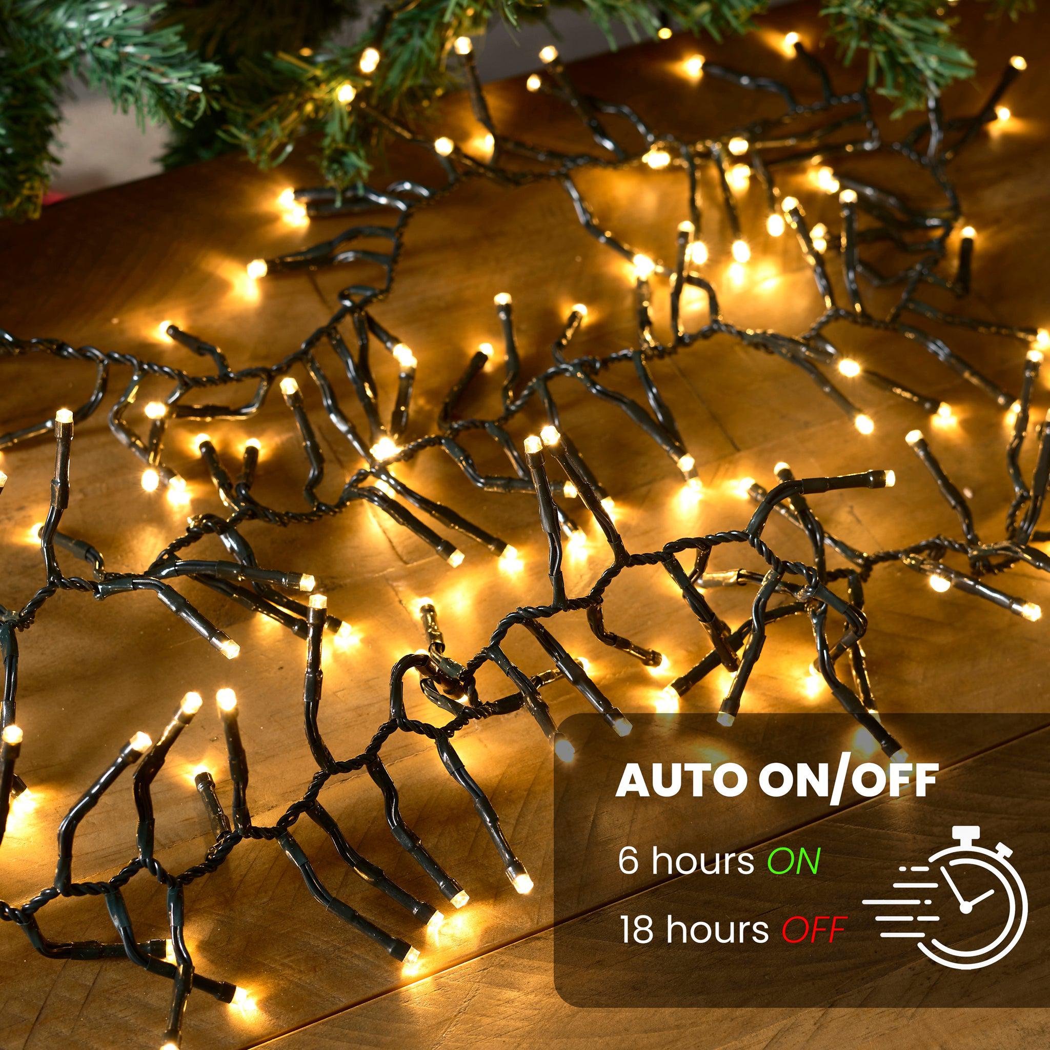 480 LED Cluster Lights Indoor/Outdoor - Warm White - 6m Lighting Clearance