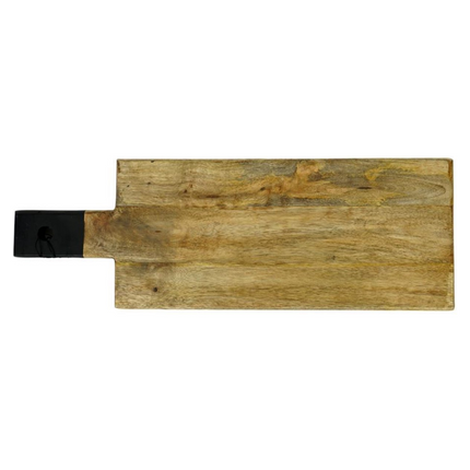 Mango Wood Serving Cutting Board With Black Handle Assorted Sizes-Bargainia.com