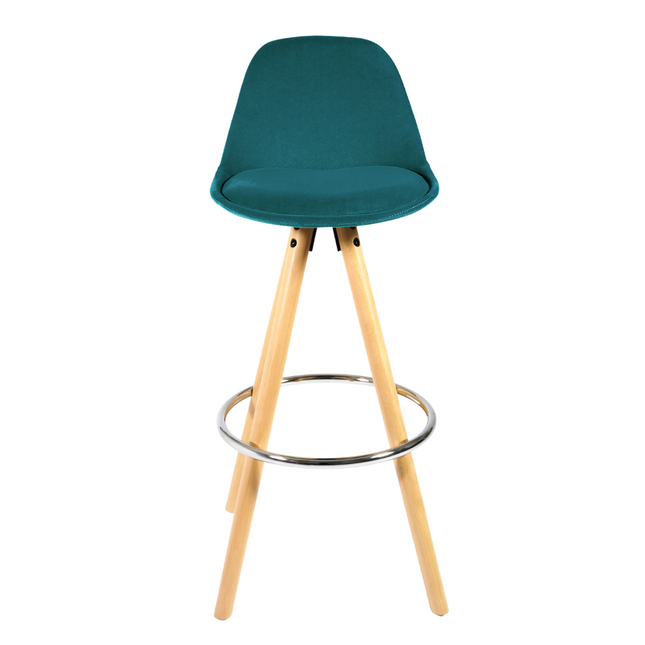 Barcelona Bar Stools Matte Velvet - Ocean Green