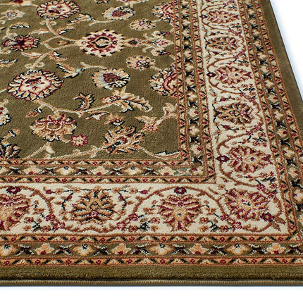 Green Traditional Floral Rug - Virginia