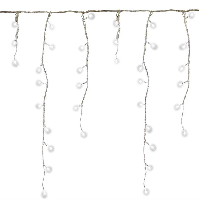 LED Indoor & Outdoor Snowing Icicle Lights with White Cable (480 Lights) - White Lights-8800228217233-Bargainia.com