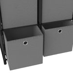 5 - Cube Display Shelf with Boxes Black 103x30x72.5 cm Fabric - Bargainia.com - 