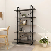 5 - Tier Book Cabinet Grey 100x30x175 cm Pinewood - Bargainia.com - 8720286649619 - 3082005