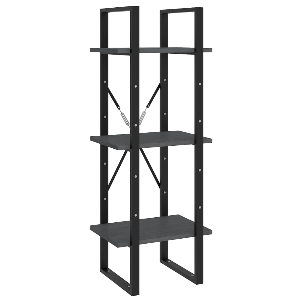 5 - Tier Book Cabinet Grey 40x30x175 cm Pinewood - Bargainia.com - 8720286649312 - 3081975