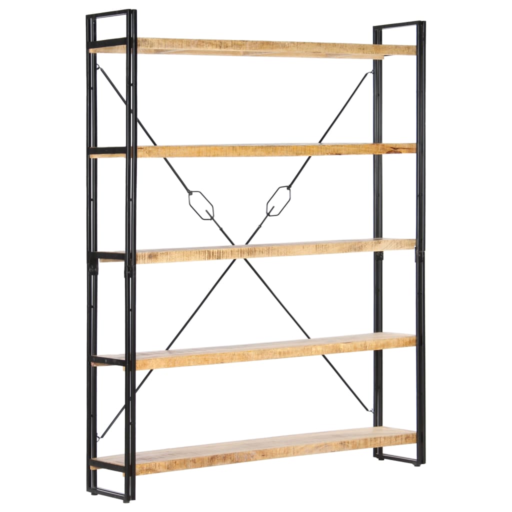 5 - Tier Bookcase 140x30x180 cm Solid Mango Wood - Bargainia.com - 8719883826813 - 286580