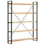 5 - Tier Bookcase 140x30x180 cm Solid Mango Wood - Bargainia.com - 