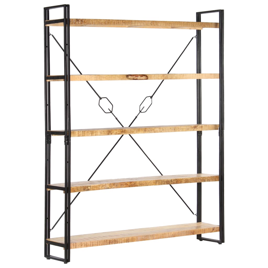 5 - Tier Bookcase 140x30x180 cm Solid Mango Wood - Bargainia.com - 8719883826813 - 286580