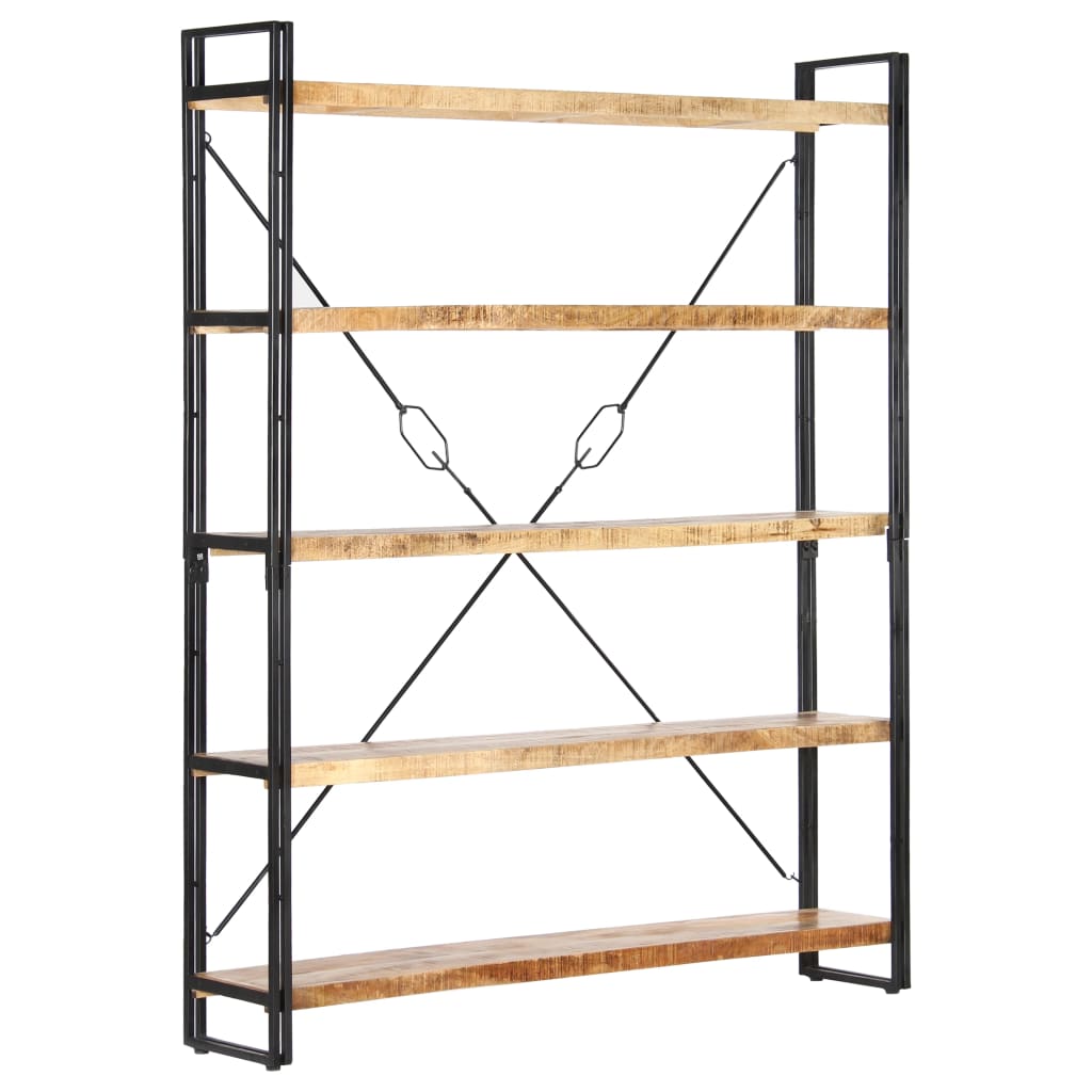 5 - Tier Bookcase 140x30x180 cm Solid Mango Wood - Bargainia.com - 8719883826813 - 286580