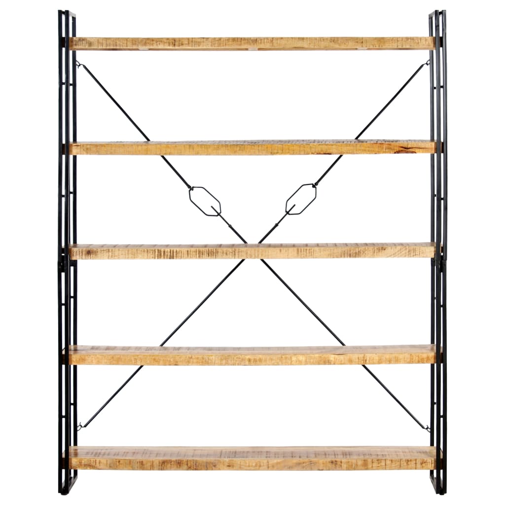 5 - Tier Bookcase 140x30x180 cm Solid Mango Wood - Bargainia.com - 8719883826813 - 286580