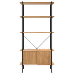 5 - Tier Shelving Unit with Cabinet 80x40x163 cm Steel and Engineered Wood - Bargainia.com - 