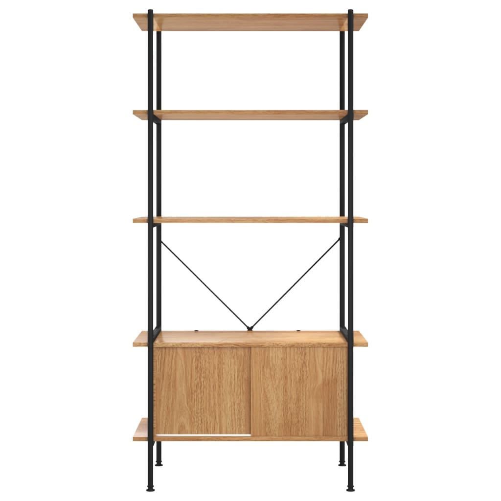 5 - Tier Shelving Unit with Cabinet 80x40x163 cm Steel and Engineered Wood - Bargainia.com - 