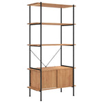 5 - Tier Shelving Unit with Cabinet 80x40x163 cm Steel and Engineered Wood - Bargainia.com - 