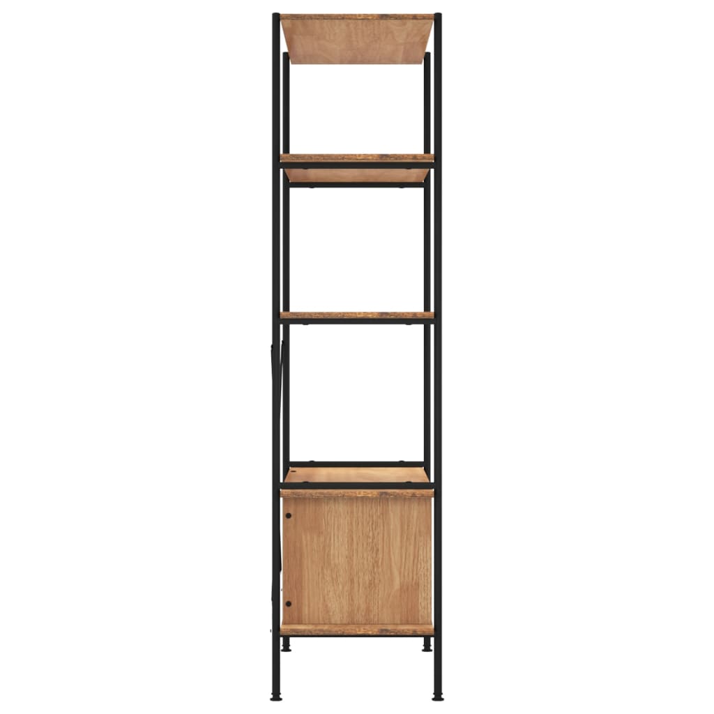 5 - Tier Shelving Unit with Cabinet 80x40x163 cm Steel and Engineered Wood - Bargainia.com - 