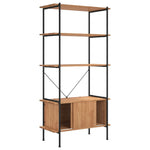 5 - Tier Shelving Unit with Cabinet 80x40x163 cm Steel and Engineered Wood - Bargainia.com - 