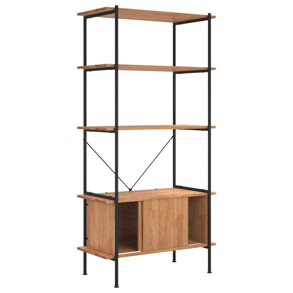 5 - Tier Shelving Unit with Cabinet 80x40x163 cm Steel and Engineered Wood - Bargainia.com - 