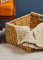 Bosie Beige Woven Chevron Throw
